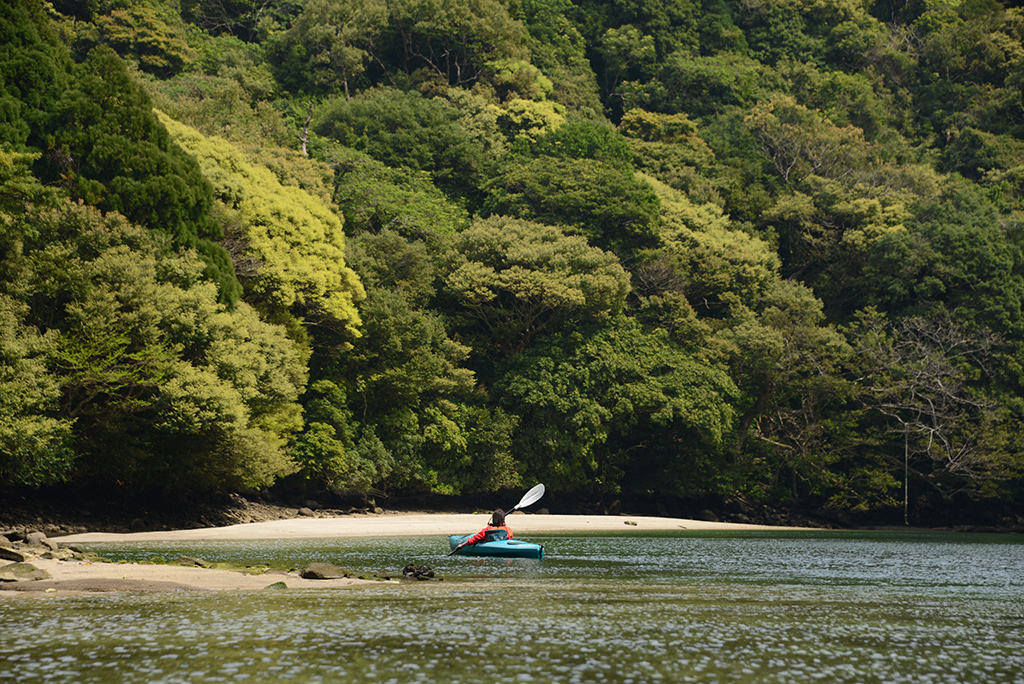 帰りは追い風・追い波を受けて、グングン一人で漕ぎ進む姉Sちゃんの写真